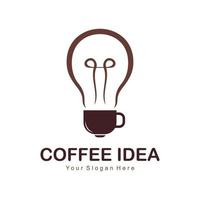 koffie idee lamp logo vector