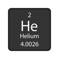 helium symbool. scheikundig element van het periodiek systeem. vectorillustratie. vector