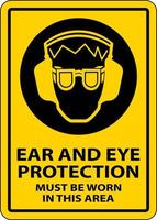 oor en oog bescherming teken Aan wit achtergrond vector