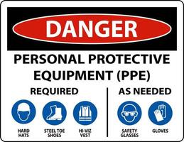 Gevaar ppe verplicht net zo nodig zijn teken Aan wit achtergrond vector