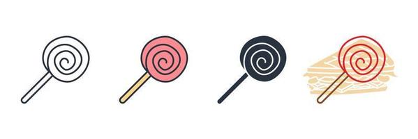 lolly icoon logo vector illustratie. spiraal lolly symbool sjabloon voor grafisch en web ontwerp verzameling