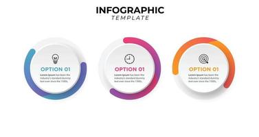 bedrijf infographics cirkel met 3 onderdelen stappen vector sjabloon