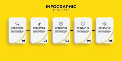 creatief concept voor infographic met 5 stappen, opties, onderdelen of processen. visualisatie van zakelijke gegevens vector