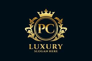 eerste pc brief Koninklijk luxe logo sjabloon in vector kunst voor luxueus branding projecten en andere vector illustratie.