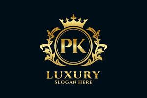 eerste pk brief Koninklijk luxe logo sjabloon in vector kunst voor luxueus branding projecten en andere vector illustratie.