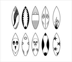 Diversen surfboard decoratie verzameling vector