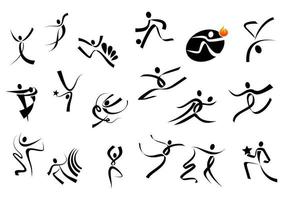 sportman en danser pictogrammen vector