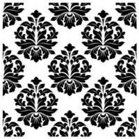 zwart en wit bloemen damast patroon vector