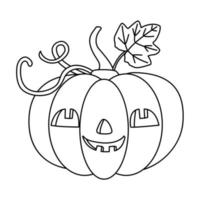 halloween pompoen of jack-o-lantern hand- getrokken tekening vector illustratie. zwart schets. Super goed voor kleuren.