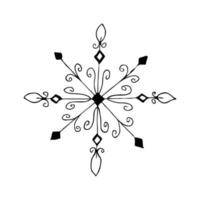 reeks van tekening Kerstmis sneeuwvlok geïsoleerd Aan wit. vector illustratie. eps10