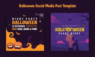 gelukkig halloween concept sociaal media post sjabloon. vector illustratie. sjabloon sociaal media na. perfect voor sociaal media berichten, achtergrond, en web banier internet advertenties.