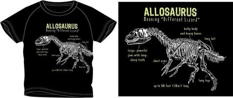 allosaurus skelet modieus elegant t overhemd grafisch ontwerp vector