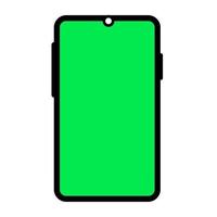 realistisch toezicht houden op laptop tablet en telefoon reeks - groen scherm - 3d geven vector