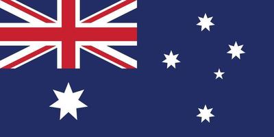 de nationaal vlag van Australië met correct proportie en officieel kleur vector