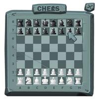 steen schaak bord en reeks schaak figuren voor 2d spel ui, schaak strategie toepassing ui ux vector