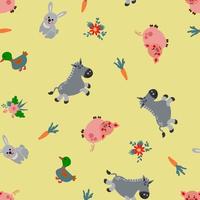 naadloos patroon met boerderij dieren. ontwerp voor kleding stof, textiel, behang, verpakking. vector