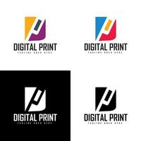 digitaal het drukken logo vector