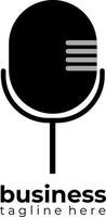 podcast mic logo pro vector