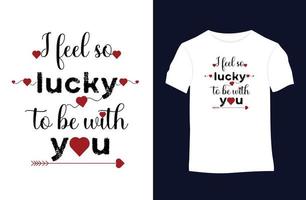 Valentijn vector t-shirt ontwerp met silhouetten, typografie, afdrukken, vector illustratie
