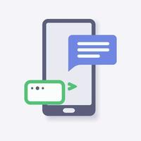 mobiel berichten tekst apps icoon met modern isometrische stijl vector