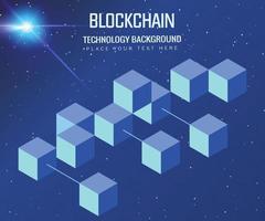 blockchain technologie licht concept achtergrond met gegevens verbonden blauw achtergrond vector