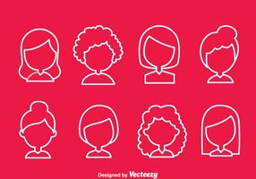 Vrouwen Simple Hair Style Icons vector