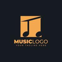 muziek- logo vector, minimalistisch en elegant stijl logo symbool icoon vector