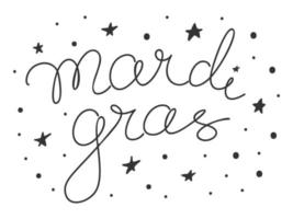 carnaval mardi gras belettering voor viering decoratie ontwerp. vector