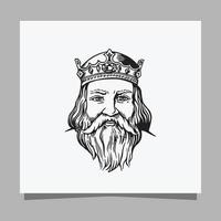 logo illustratie vector beeld van koning kroon hand- getrokken Aan wit papier