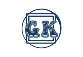 gk brief logo en icoon ontwerp sjabloon vector