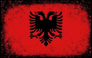 oud vuil grunge wijnoogst Albanië nationaal vlag illustratie vector