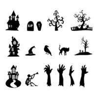 halloween silhouet element bundel vector