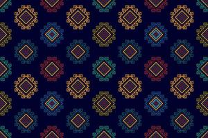 ikat etnisch Hongaars Pools volk patroon ontwerp. aztec kleding stof tapijt boho mandala's textiel decor behang. tribal inheems motief bloem traditioneel borduurwerk vector geïllustreerd