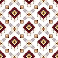 ikat etnisch Hongaars Pools volk patroon ontwerp. aztec kleding stof tapijt boho mandala's textiel decor behang. tribal inheems motief bloem traditioneel borduurwerk vector geïllustreerd