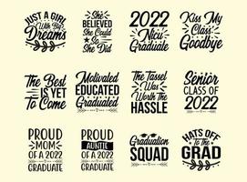 diploma uitreiking typografie t overhemd ontwerp bundel vector