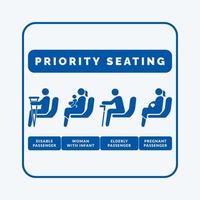 prioriteit zitplaatsen teken voorraad vector illustratie