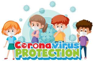coronavirus poster met kinderen vector