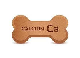 bot vormig droog voedsel voor katten en honden met calcium dieet supplement botten hoektand artritis artrose. Aan een wit achtergrond vector 3d. kan gebruik voor reclame huisdier voedsel.