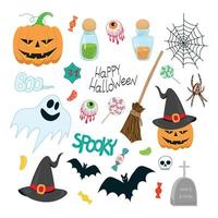 reeks van vector illustraties voor halloween geïsoleerd Aan wit achtergrond