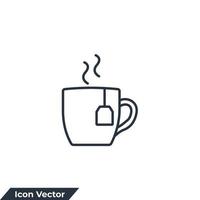 thee kop icoon logo vector illustratie. kop met thee zak symbool sjabloon voor grafisch en web ontwerp verzameling