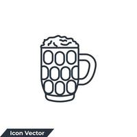 glas van bier icoon logo vector illustratie. bier bril symbool sjabloon voor grafisch en web ontwerp verzameling