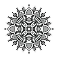 zwart sier- mandala ontwerp achtergrond, mandala ontwerp, mandala, patroon kleur boek kunst behang ontwerp, zwart en wit mandala vector