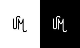 um logo ontwerp. brief um logo ontwerp. um logo icoon ontwerp in zwart en wit kleuren vrij vector sjabloon.