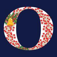 Kerstmis alfabet illustratie. alfabet vector in Kerstmis thema. rood en groen hoofdletters brieven een naar z.set van vector Engels alfabet met Kerstmis klok, rood beries en hulst blad.