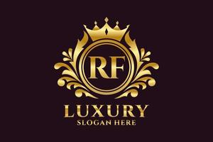 eerste rf brief Koninklijk luxe logo sjabloon in vector kunst voor luxueus branding projecten en andere vector illustratie.