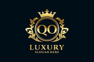 eerste qo brief Koninklijk luxe logo sjabloon in vector kunst voor luxueus branding projecten en andere vector illustratie.