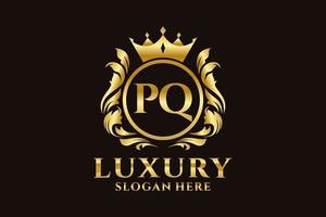 eerste pq brief Koninklijk luxe logo sjabloon in vector kunst voor luxueus branding projecten en andere vector illustratie.