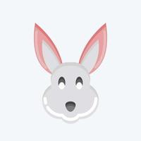 icoon konijn. verwant naar dier hoofd symbool. vlak stijl. gemakkelijk ontwerp bewerkbaar. gemakkelijk illustratie. schattig. onderwijs vector