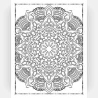 zwart en wit mandala voor kleur Pagina's interieur. interieur van een kleur bladzijde. tekening mandala lijn kunst. decoratie mandala ornament ontwerp reeks vector. vector