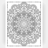 zwart en wit mandala voor kleur Pagina's interieur. interieur van een kleur bladzijde. tekening mandala lijn kunst. decoratie mandala ornament ontwerp reeks vector. vector